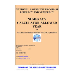 Year 7 Sample 2008 Numeracy Calculator - Answers